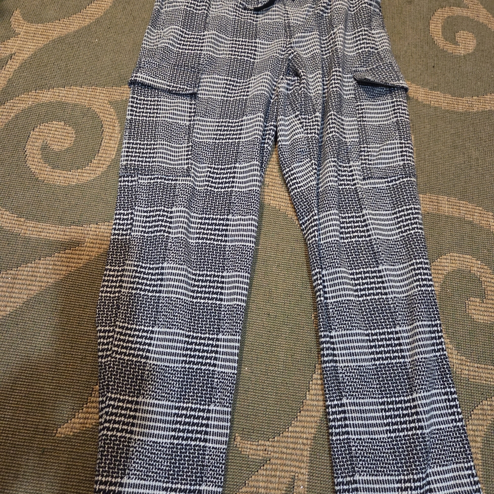 Lands' End Black and White Houndstooth Trousers